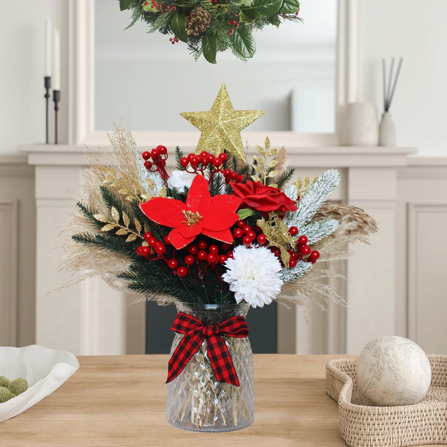 Stunning Holiday Table Decor with 100pcs Christmas Floral Arrangements