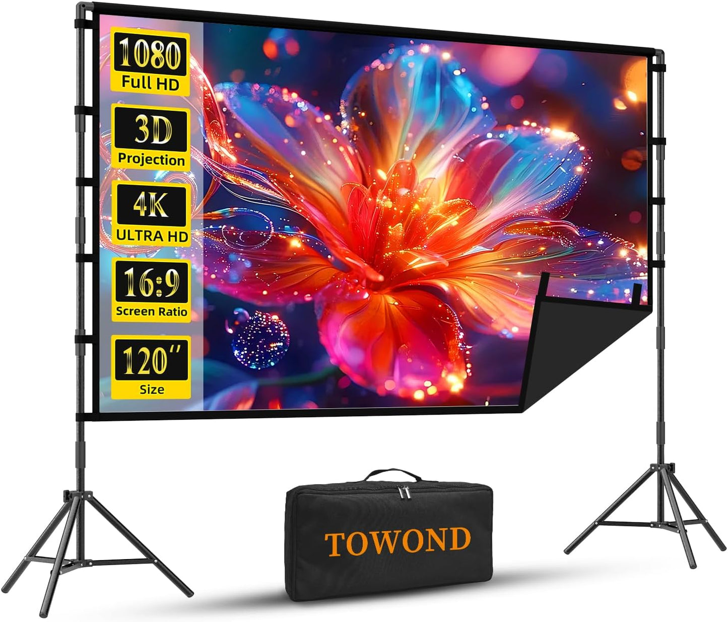 120 Portable Projector Screen - 4K HD Quality