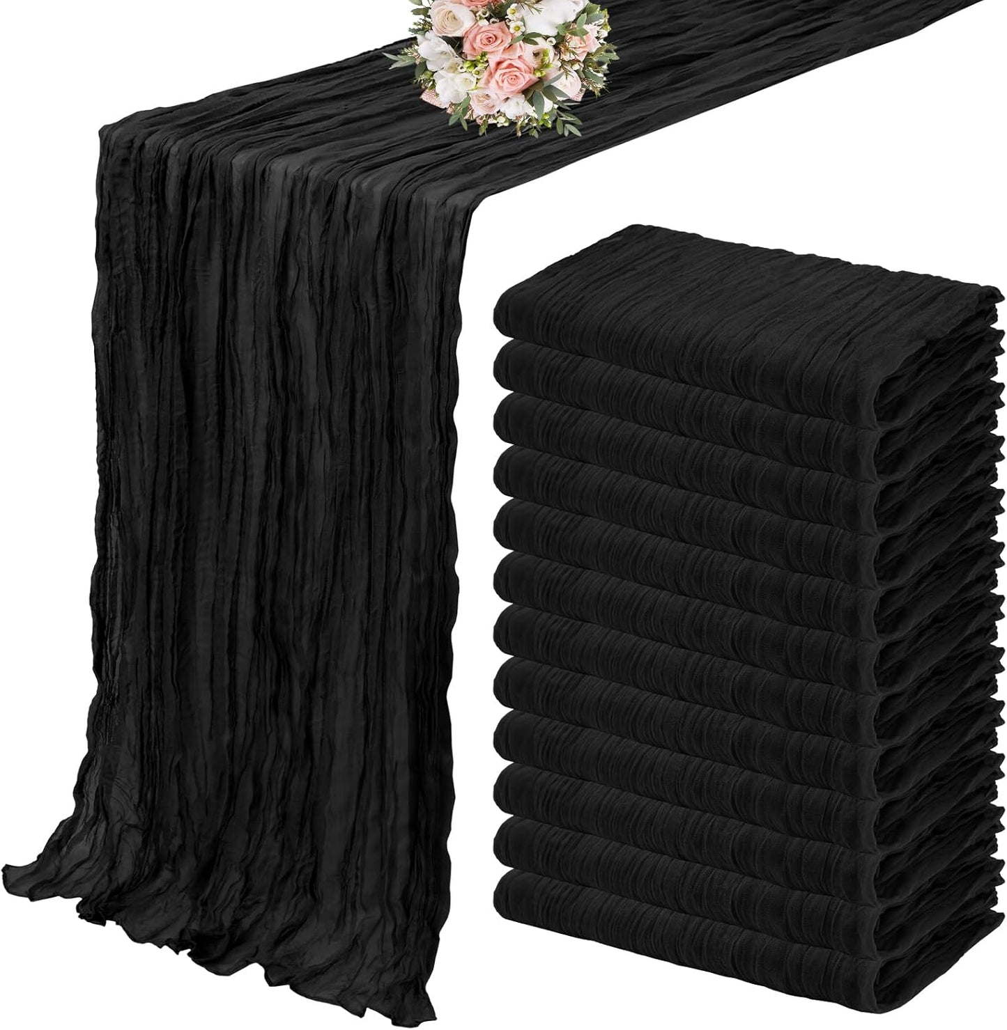 12 Pack Cheesecloth Table Runner for Elegant Party Decor
