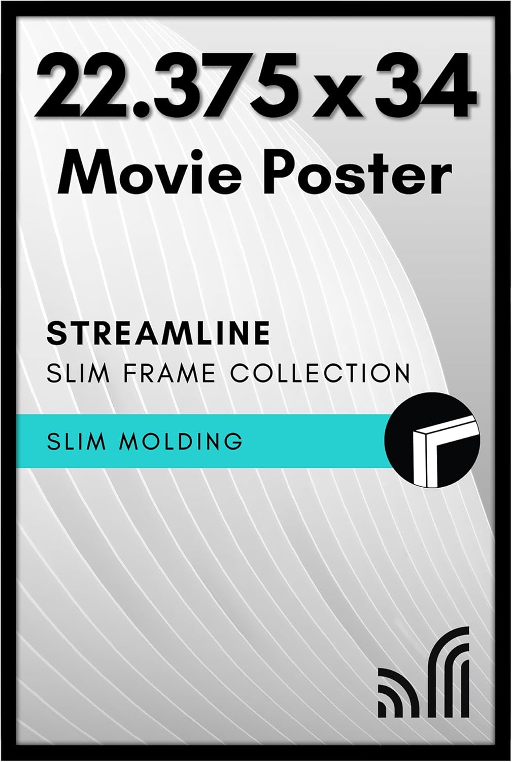 22x34 Black Poster Frame with Polished Plexiglass for Display