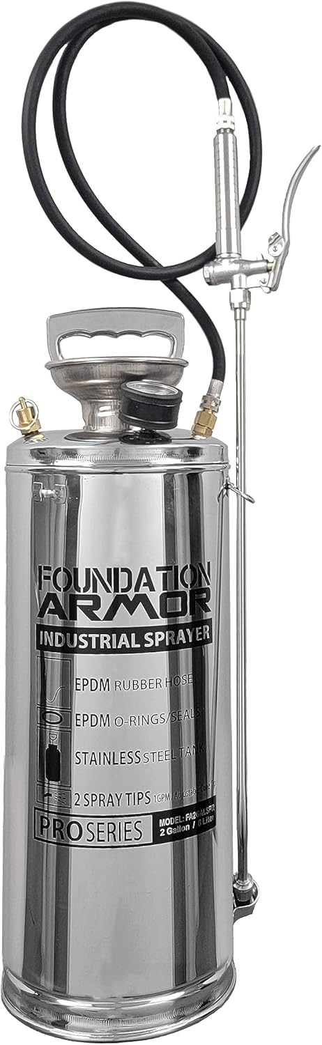 Armor 2-Gallon Stainless Steel Pump Sprayer for Sealers and Cleaners