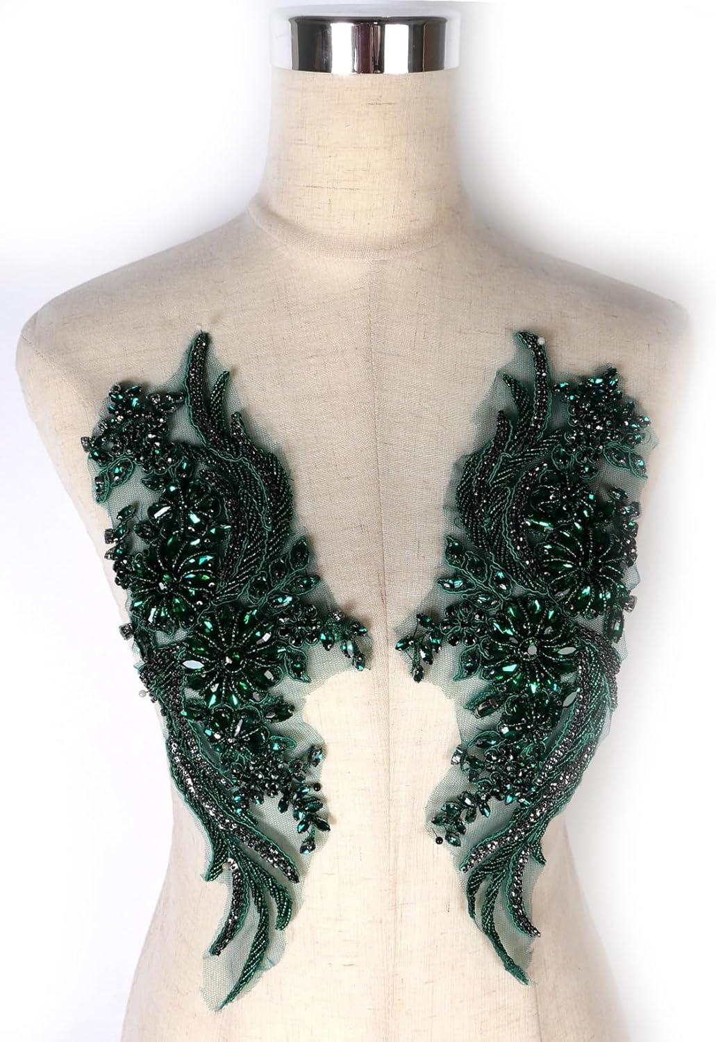 Hand-Made Beaded Rhinestones Appliques for DIY Clothing Decor