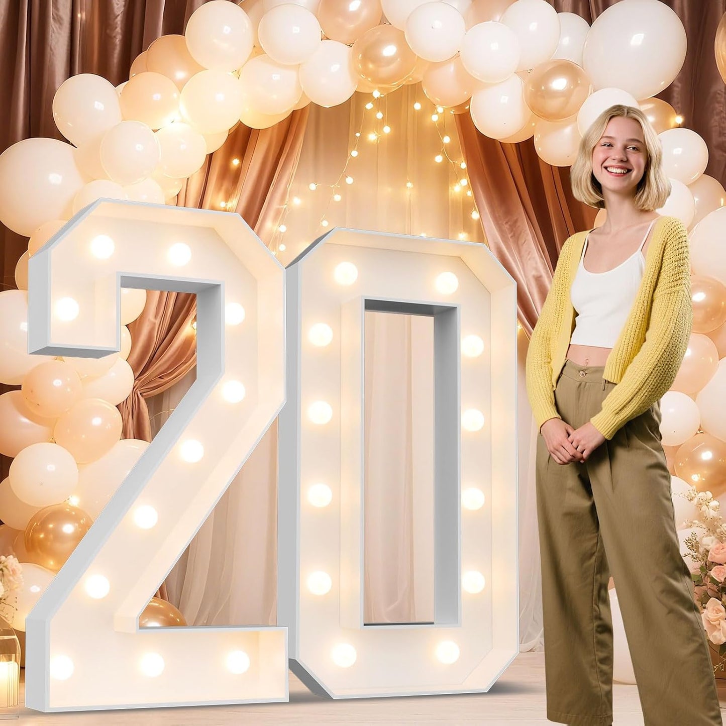 Light Up Your Party with 4FT Marquee Number 20 for Celebrations