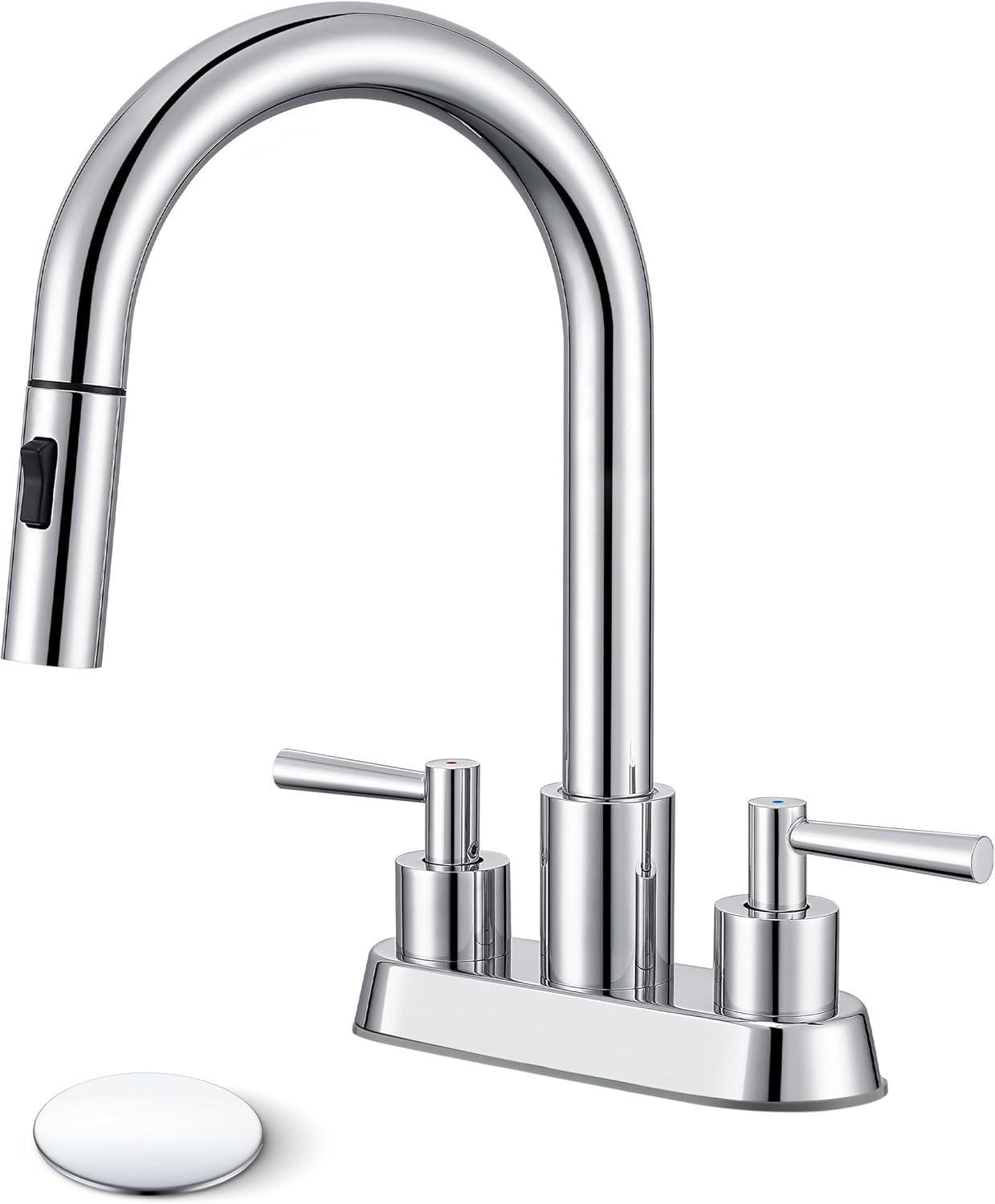 Bathroom Faucet with Pull Out Sprayer for Modern Sinks