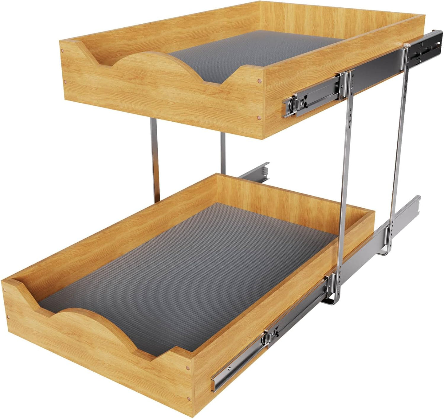 OCG Pull Out Drawers for Cabinets - 2 Tier Heavy-Duty Organizer