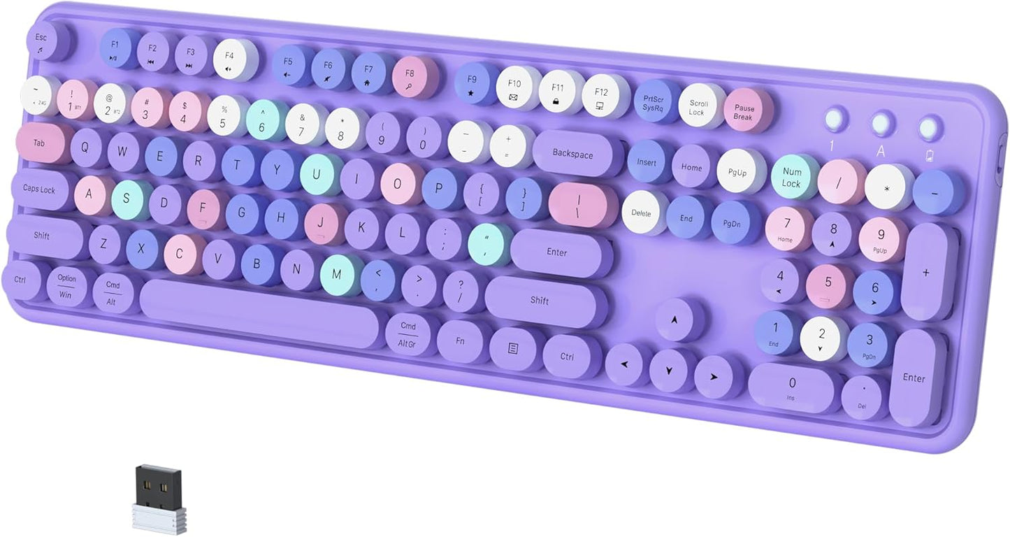 COVEVA Purple Wireless Keyboard: Multi-Device Connectivity for Effortless Typing