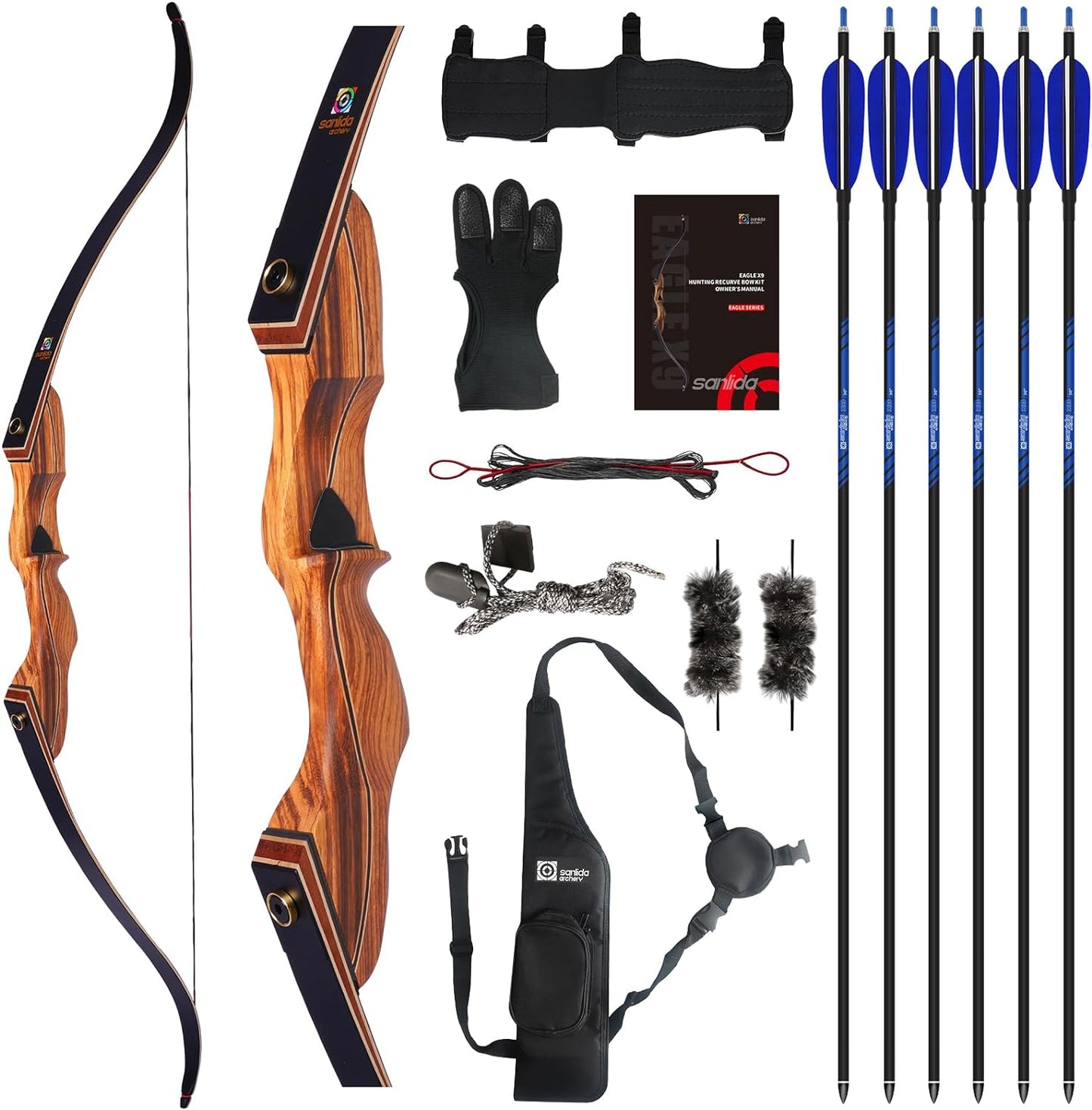 Sanlida Eagle X9 58in RTH Recurve Bow Set for Outdoor Practice