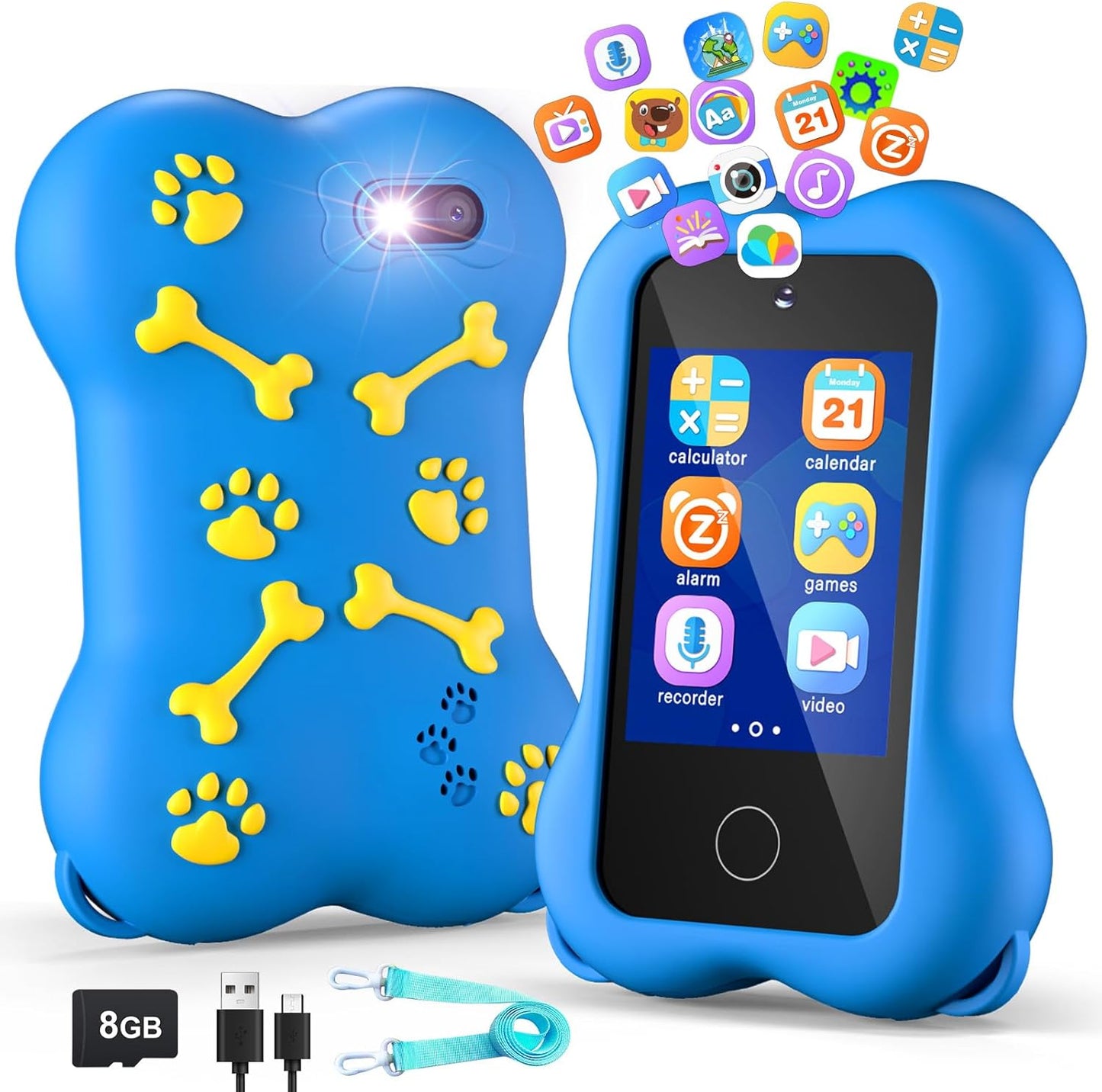 VATOS Kids Smart Cell Phone Toy - HD Camera, Silicone Case - Ages 3-10