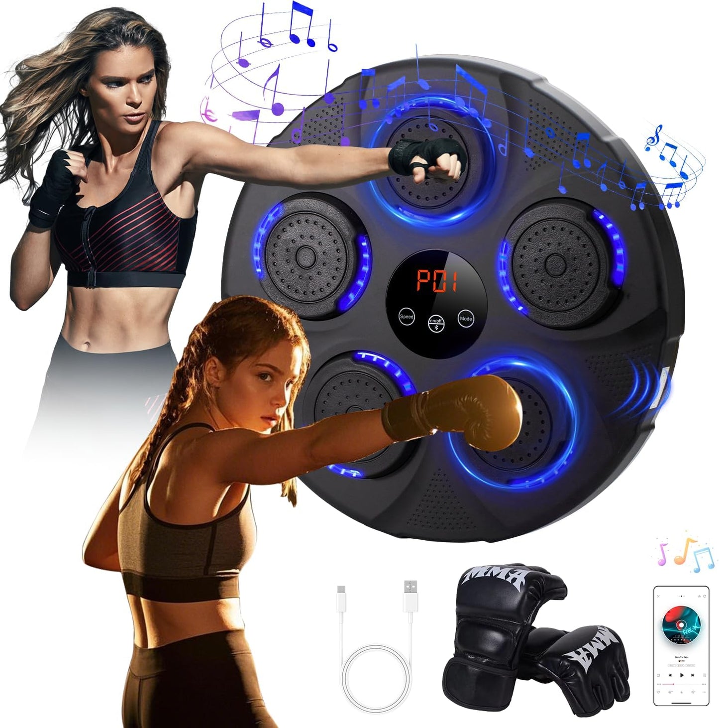 Bluetooth Music Boxing Trainer - Home Punching Fun
