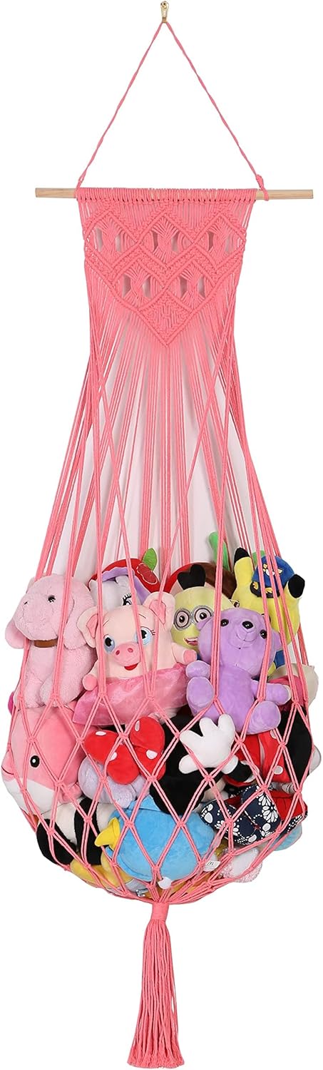 Boho Pink Toy Net Organizer by Amdermi