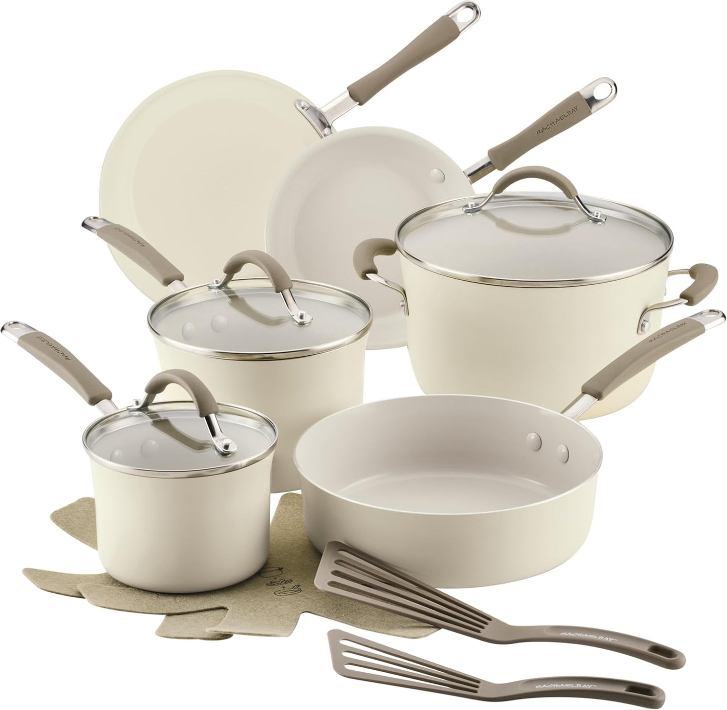 Cucina Ceramic Cookware Set - 13 Pieces for Easy Cooking
