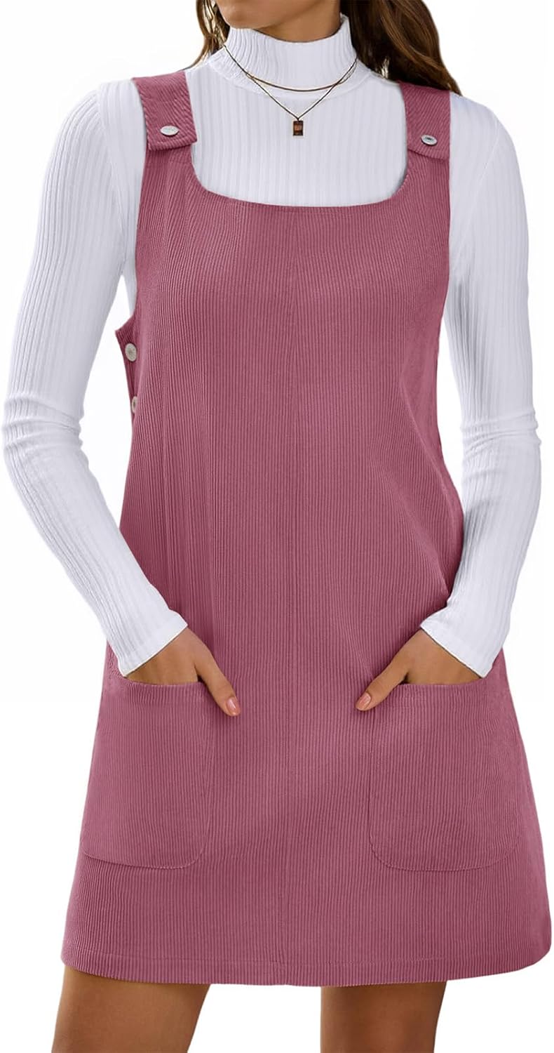 Yousify Womens Corduroy Overall Dress for Casual Style Lovers