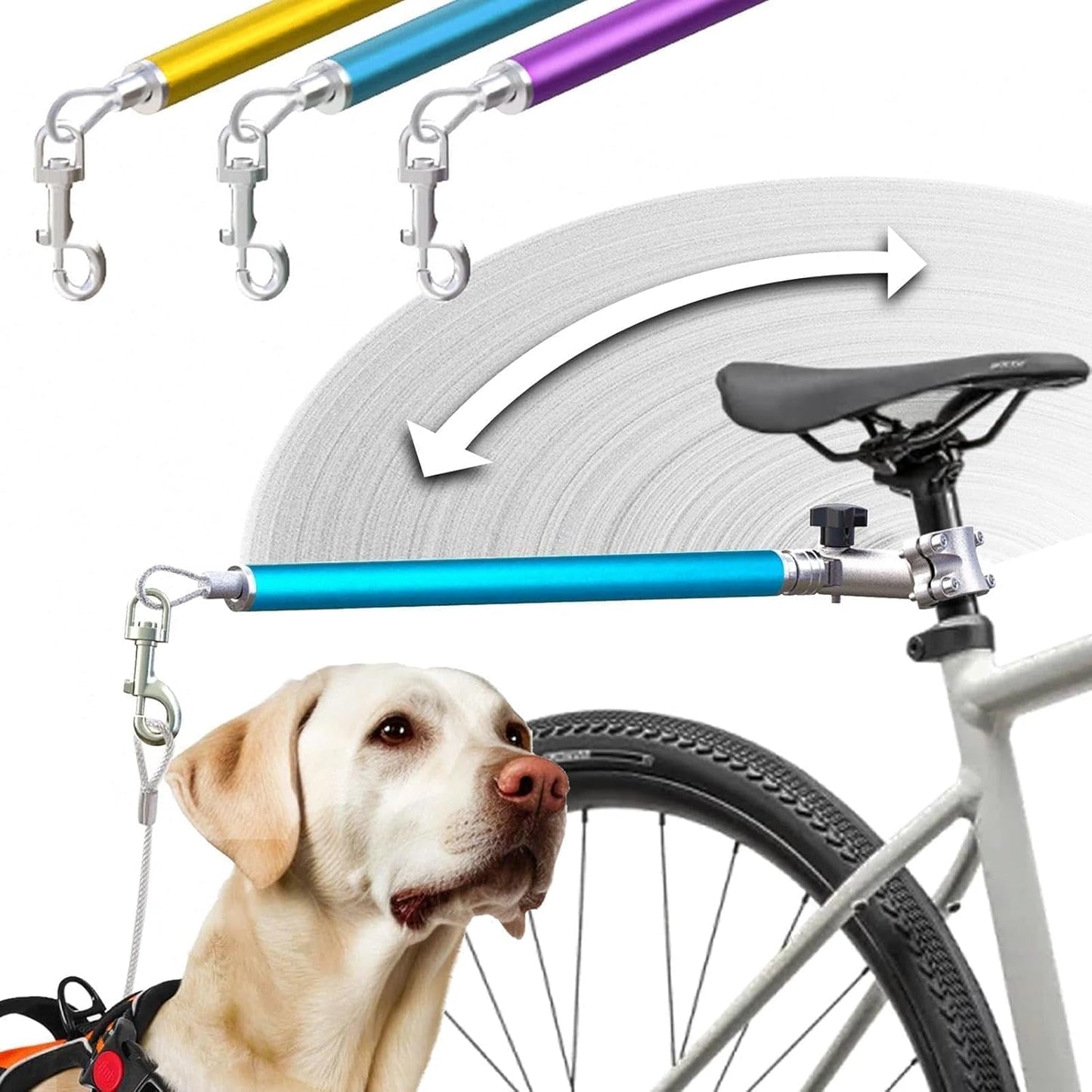 Hands-Free Bicycle Dog Leash for Medium & Large Dogs - Safe Rides