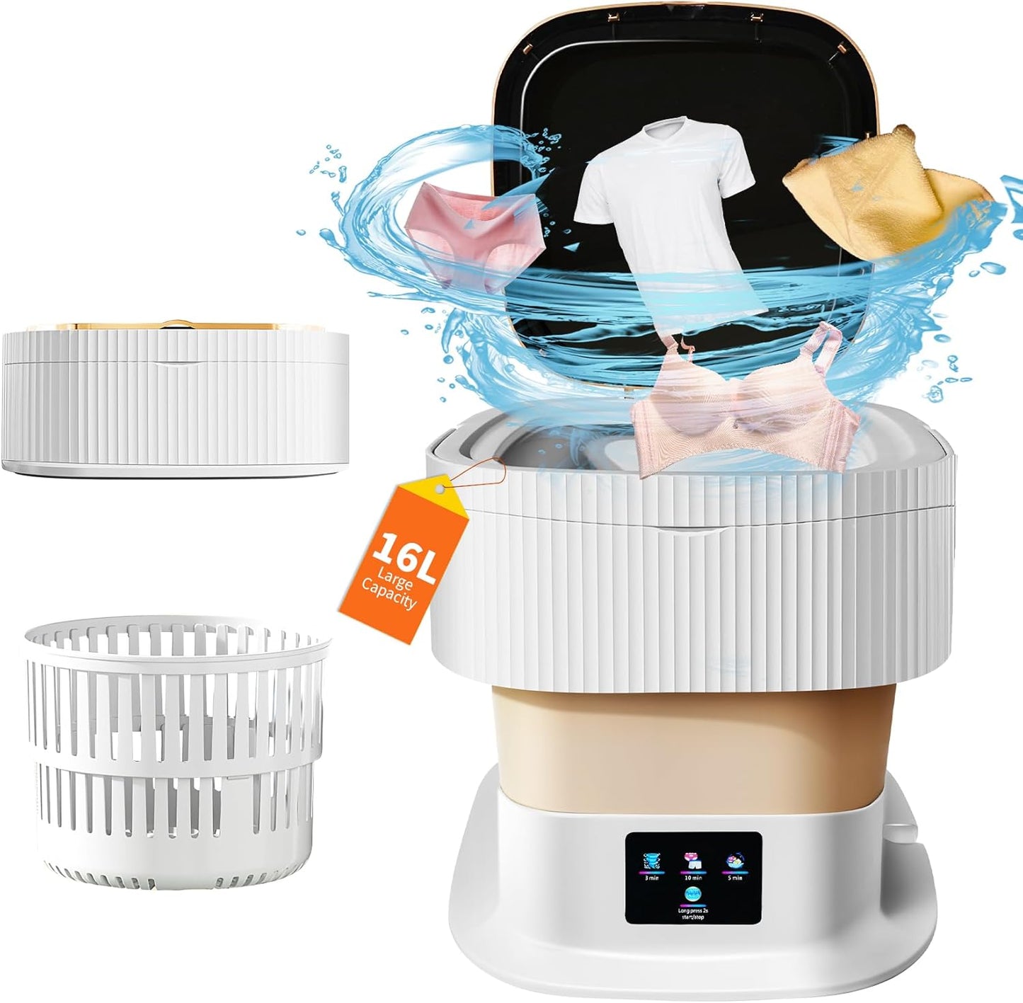 Foldable Mini Washer: Deep Clean, 3 Modes, 12L Capacity