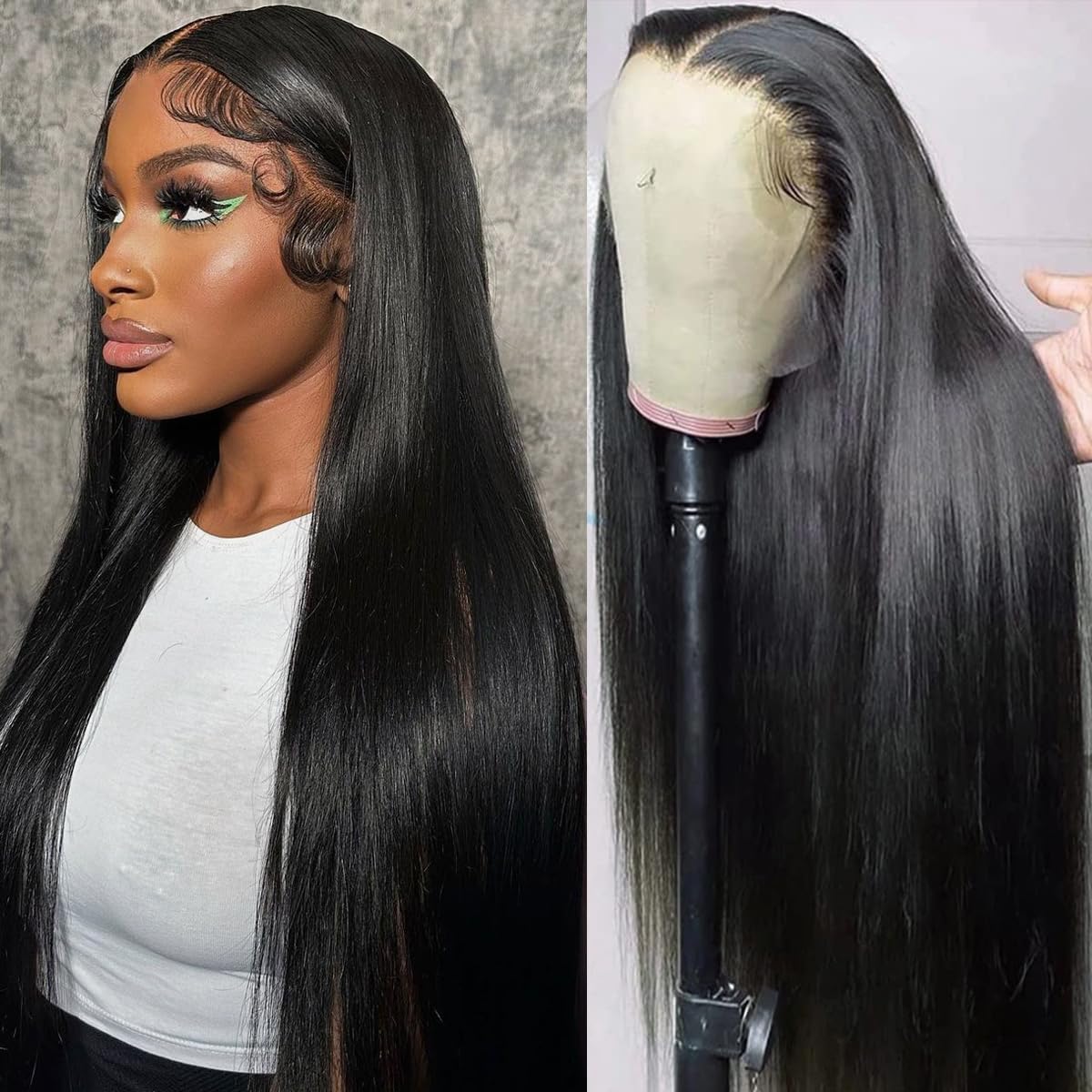 Straight Human Hair Wigs for Women - 32 Inch Lace Front Wigs