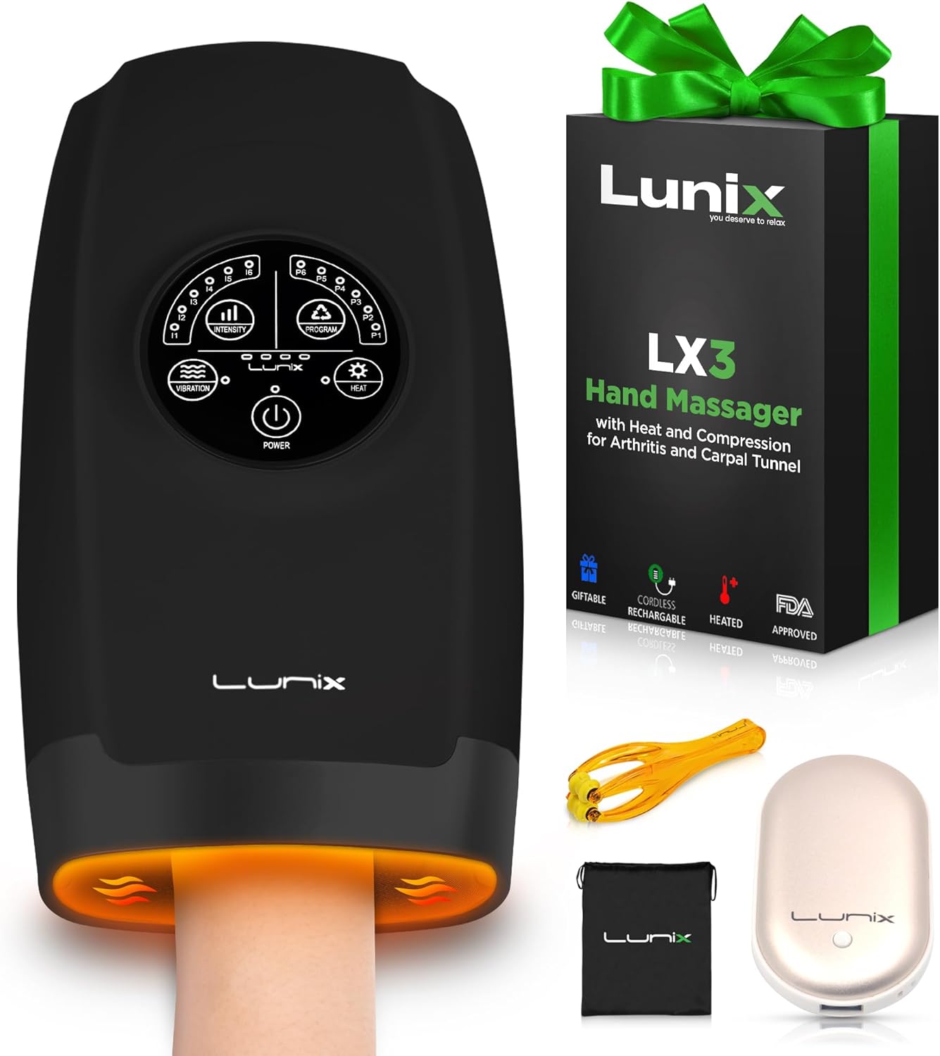 Lunix LX3 Cordless Hand Massager for Pain Relief and Comfort