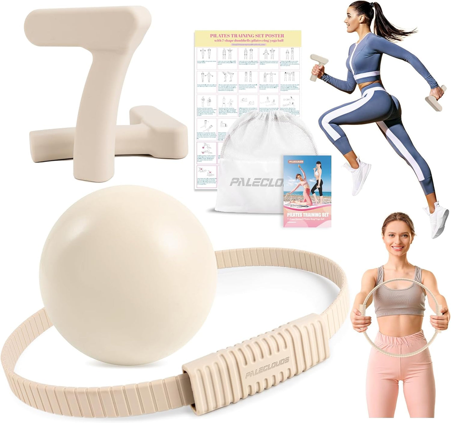 Pilates Ring Set with Ergonomic Dumbbells for Home Workouts