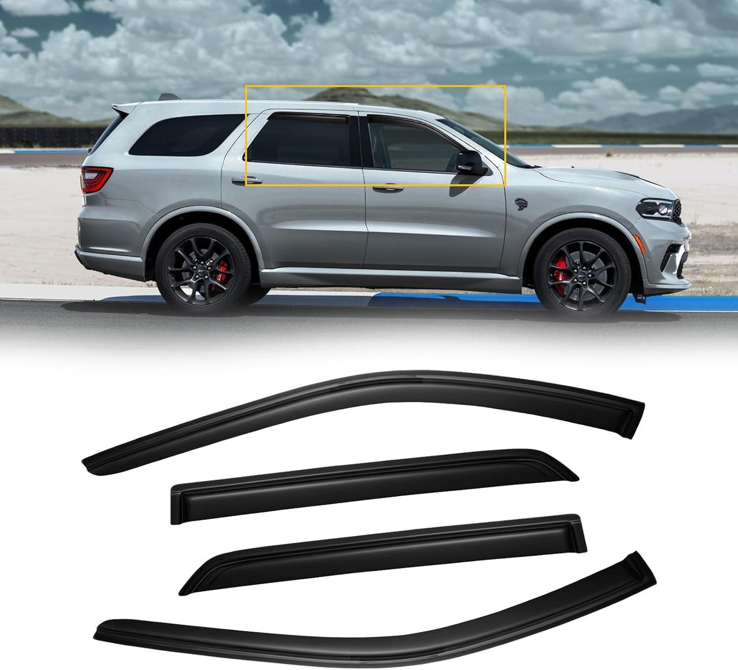 Window Visor for 2011-2024 Dodge Durango - Dark Smoke Shields