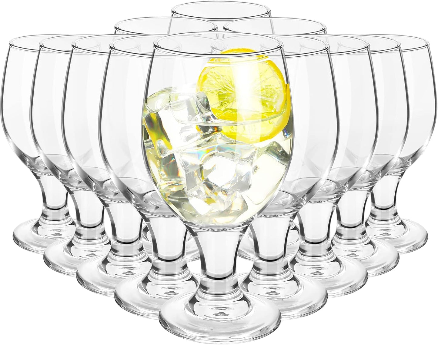 Set of 24 Clear Glasses for Water, Juice, and More