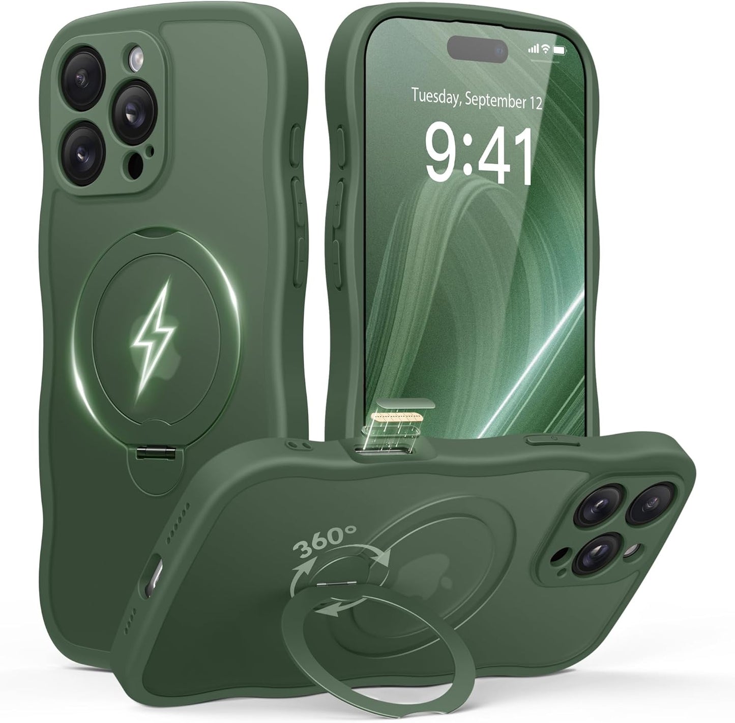 GolbinBox iPhone 16 Pro Max Case with 360 Spin Magnetic Stand