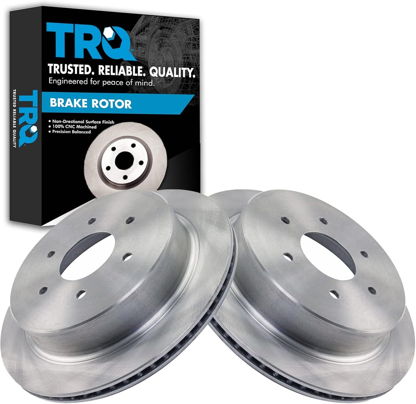 TRQ Rear Brake Rotors Set Vented for 2017-2023 Nissan Titan