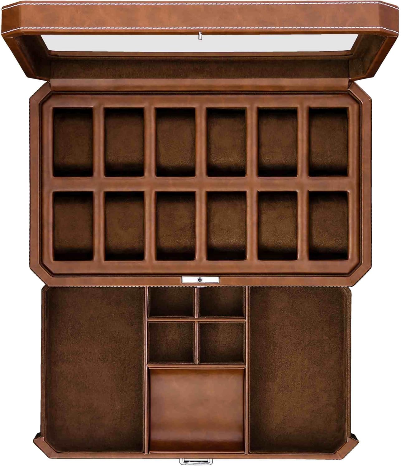 ROTHWELL Luxury 12 Slot Watch Box - Organize in Style!
