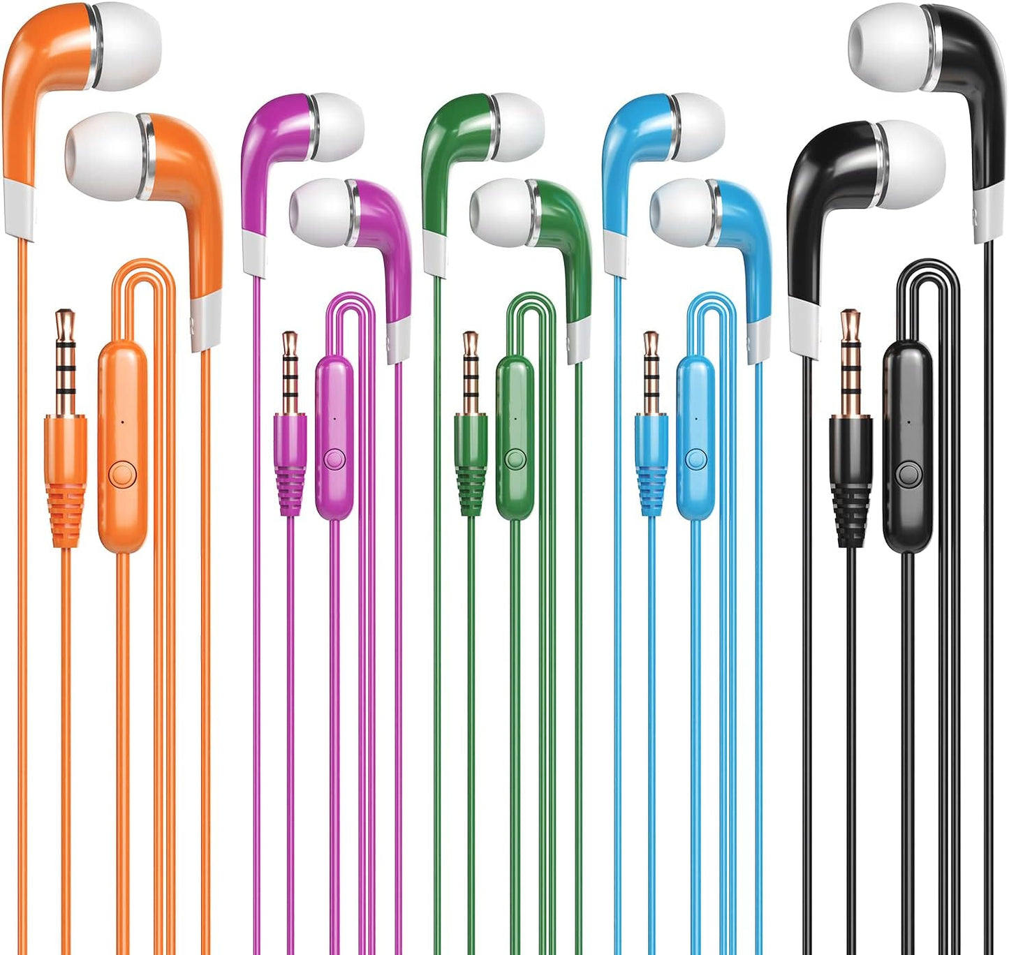 Kids Earbuds with Microphone 30 Pack for Classroom Use