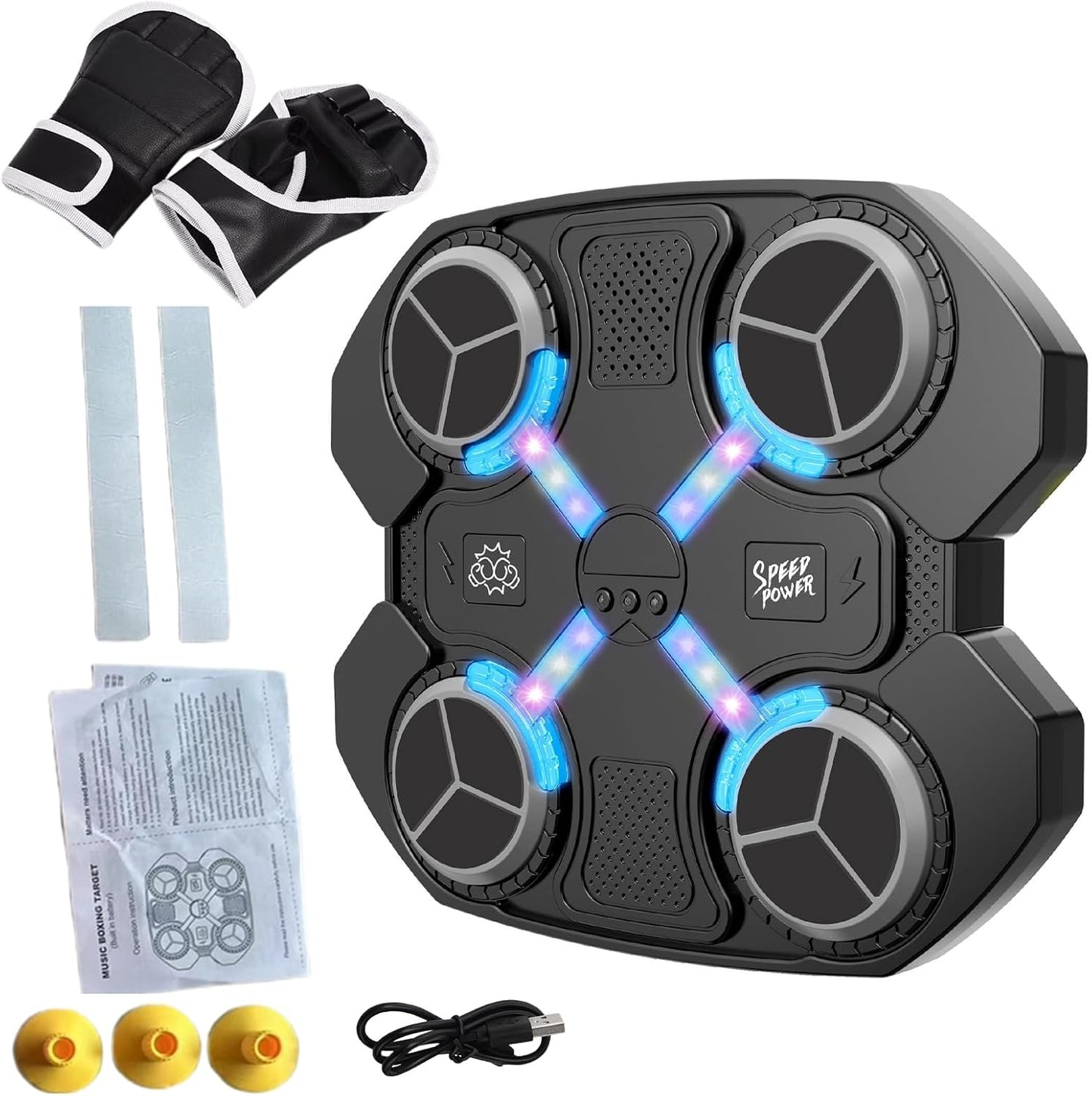 Smart LED Boxing Trainer w/ Wall Mount - Home Workout Punching Pad