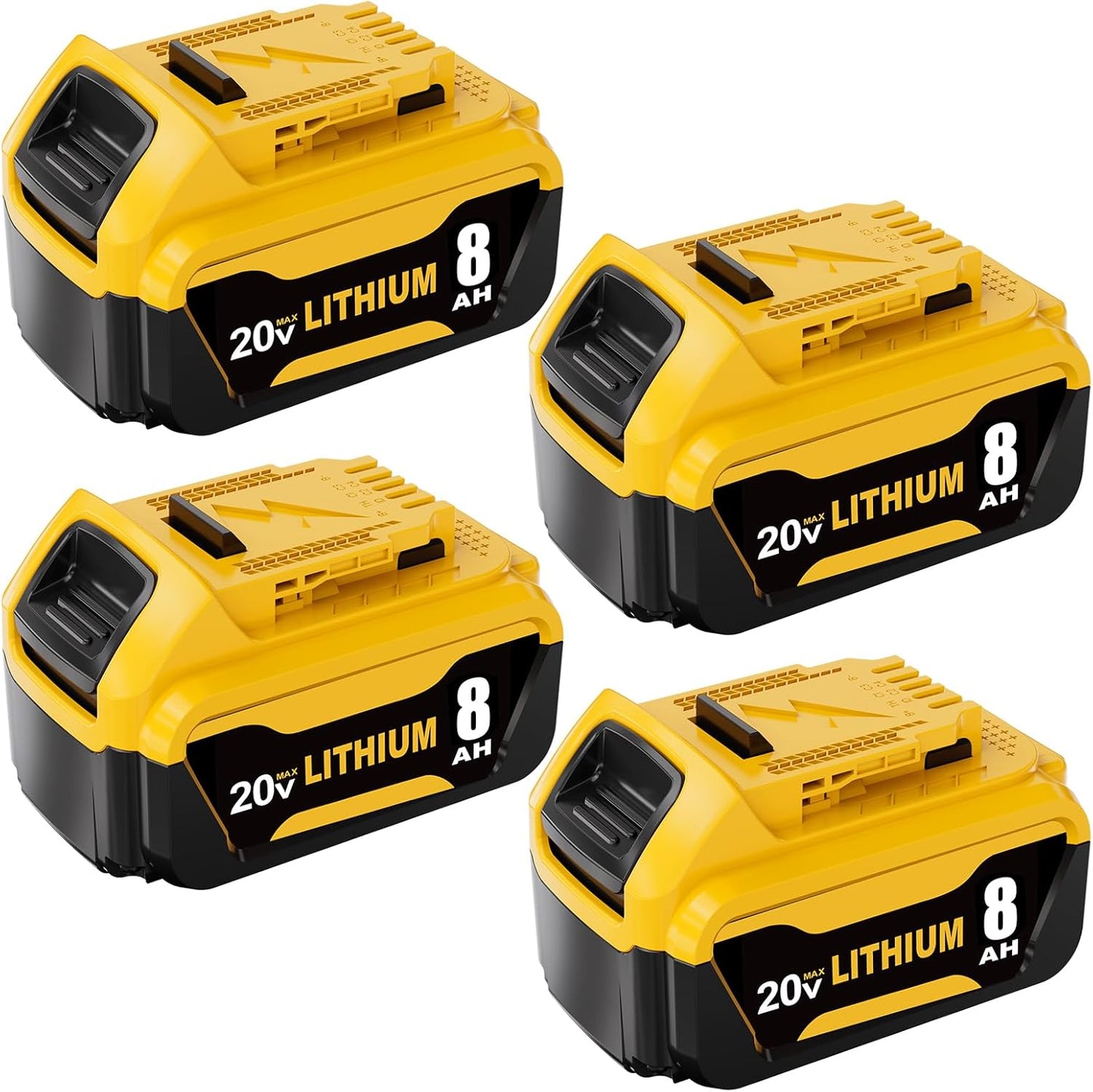 4Packs 8.0Ah Replacement for Dewalt 20V Max Battery Power Tools