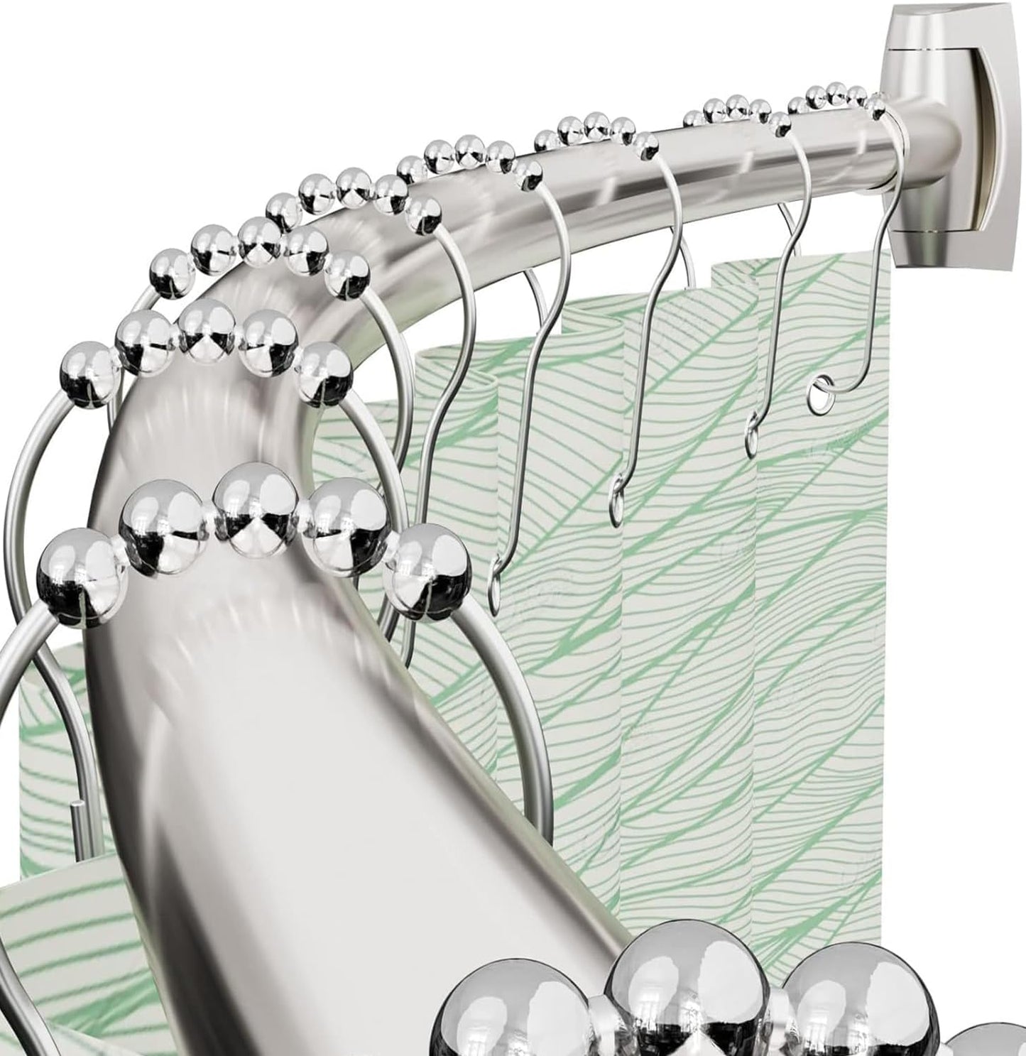 Curved Shower Curtain Rod Adjustable 40-72 Inches for Bathrooms