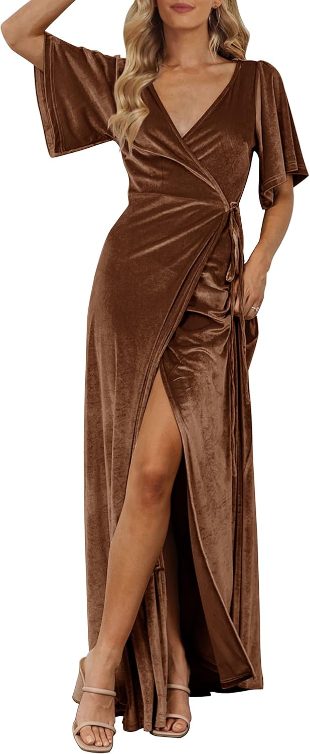 Elegant Velvet Maxi Dress for Weddings and Special Occasions