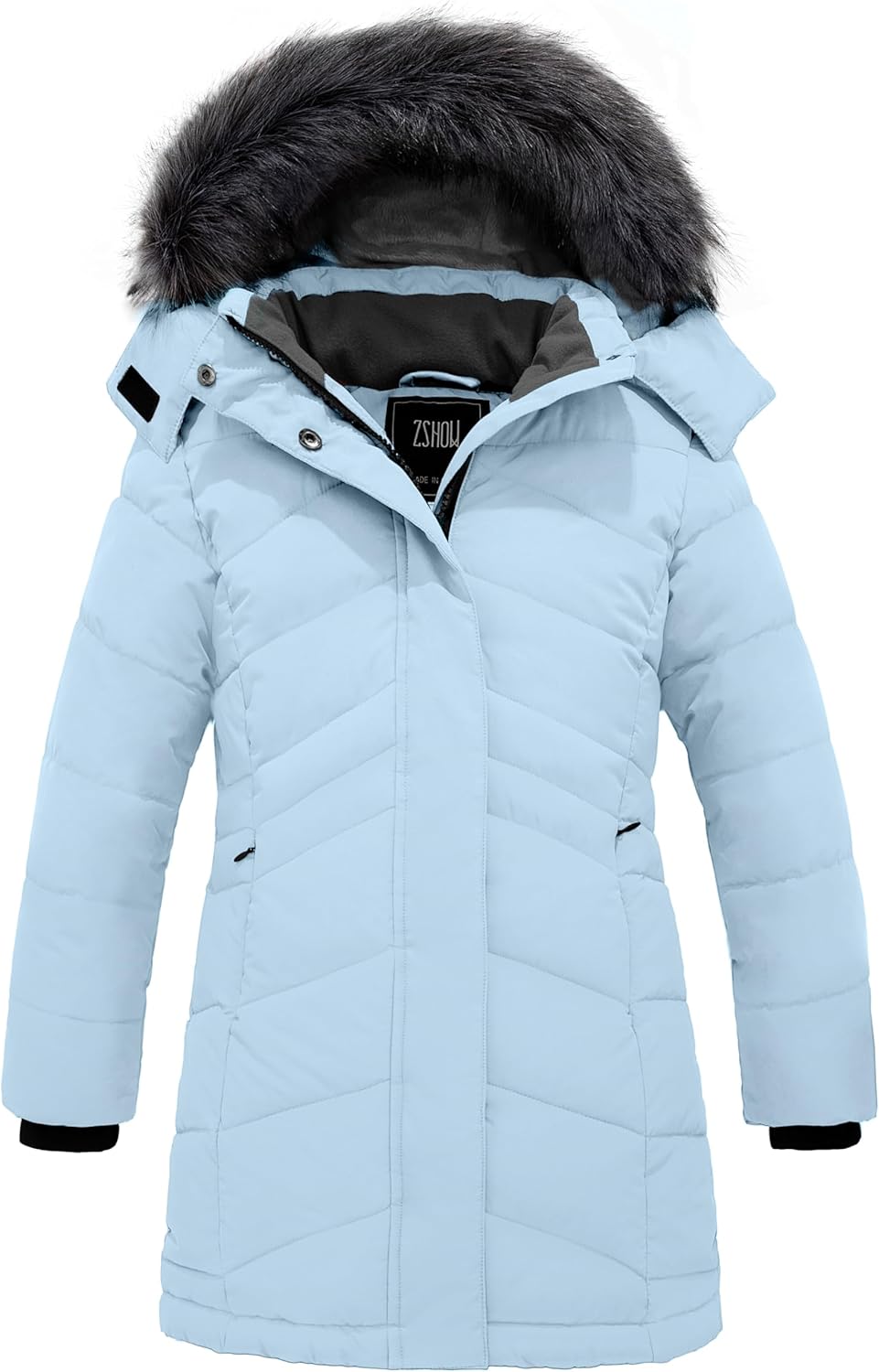 ZSHOW Girls' Winter Coat Insulated Long Quilted Puffer Jacket