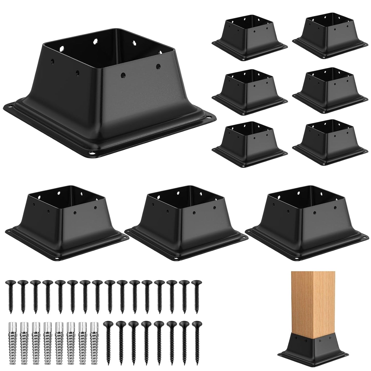 4x4 Post Base 10Pcs Heavy Duty Steel Bracket for Deck Support