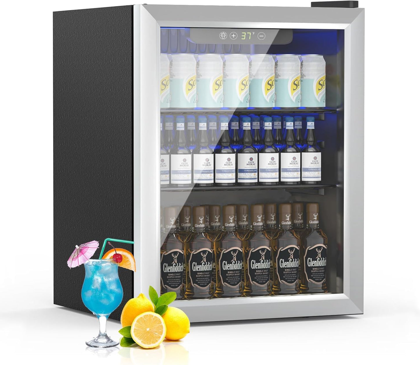 1.7 Cu.ft Beverage Refrigerator Cooler for Office or Bar