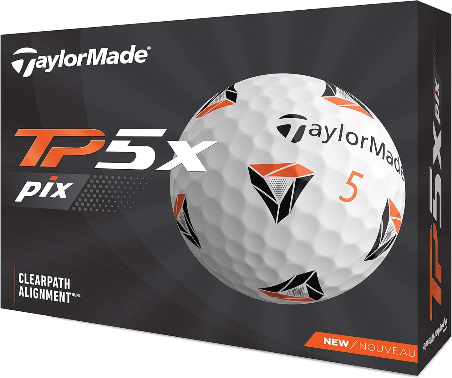 2021 Taylormade TP5X Golf Ball with Tour Flight Dimple Pattern