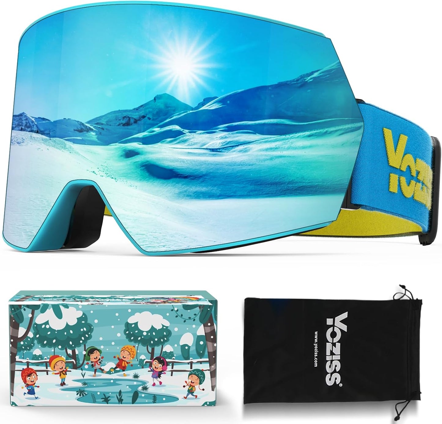 Kids Ski Goggles - 100% UV Protection, YOZISS