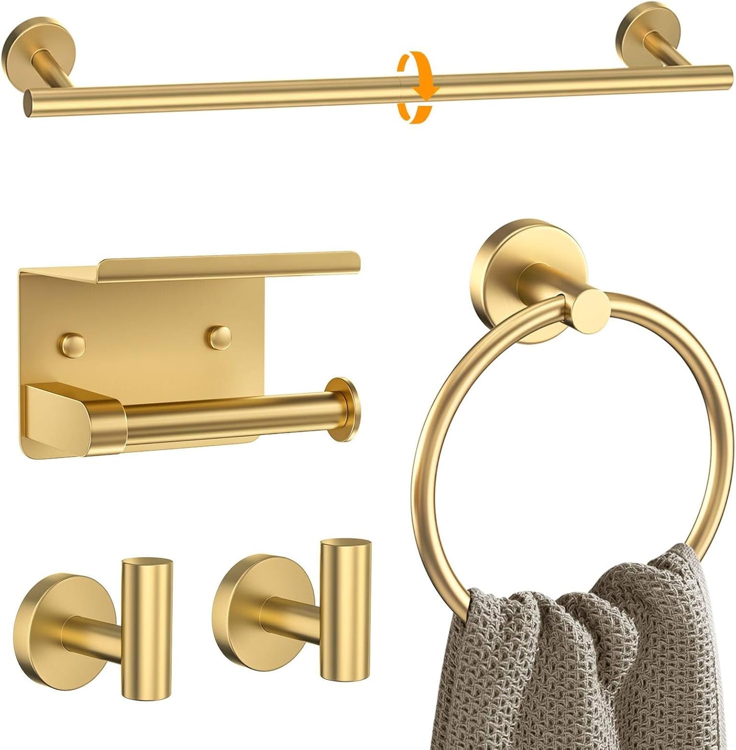 Brushed Gold Bathroom Hardware Set for Modern Decor Needs