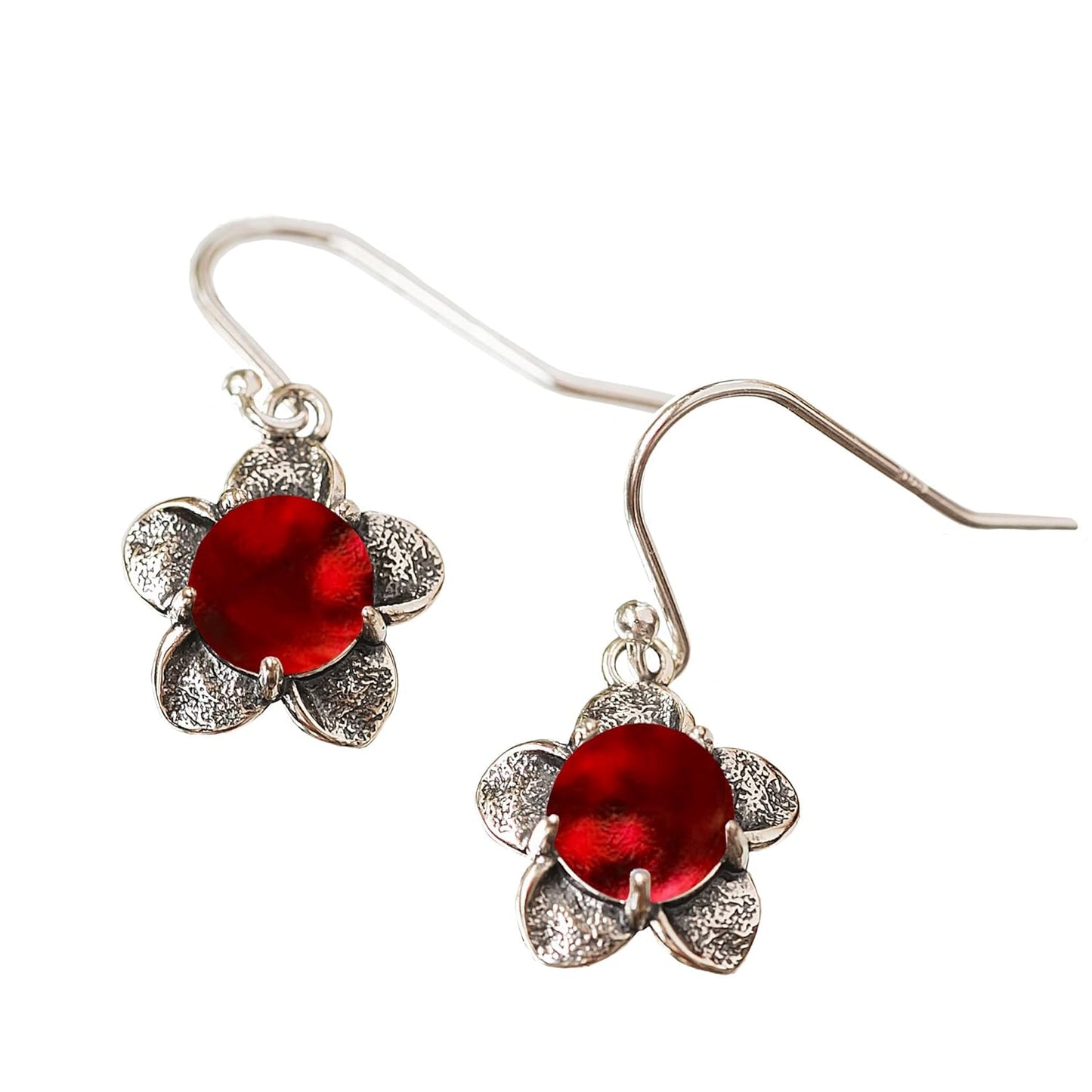 Handmade Bloom Once More Earrings with Recycled Vintage Glass