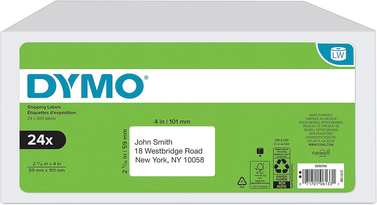 DYMO Authentic Standard Shipping Labels: 24 Rolls for Efficient Label Printing!