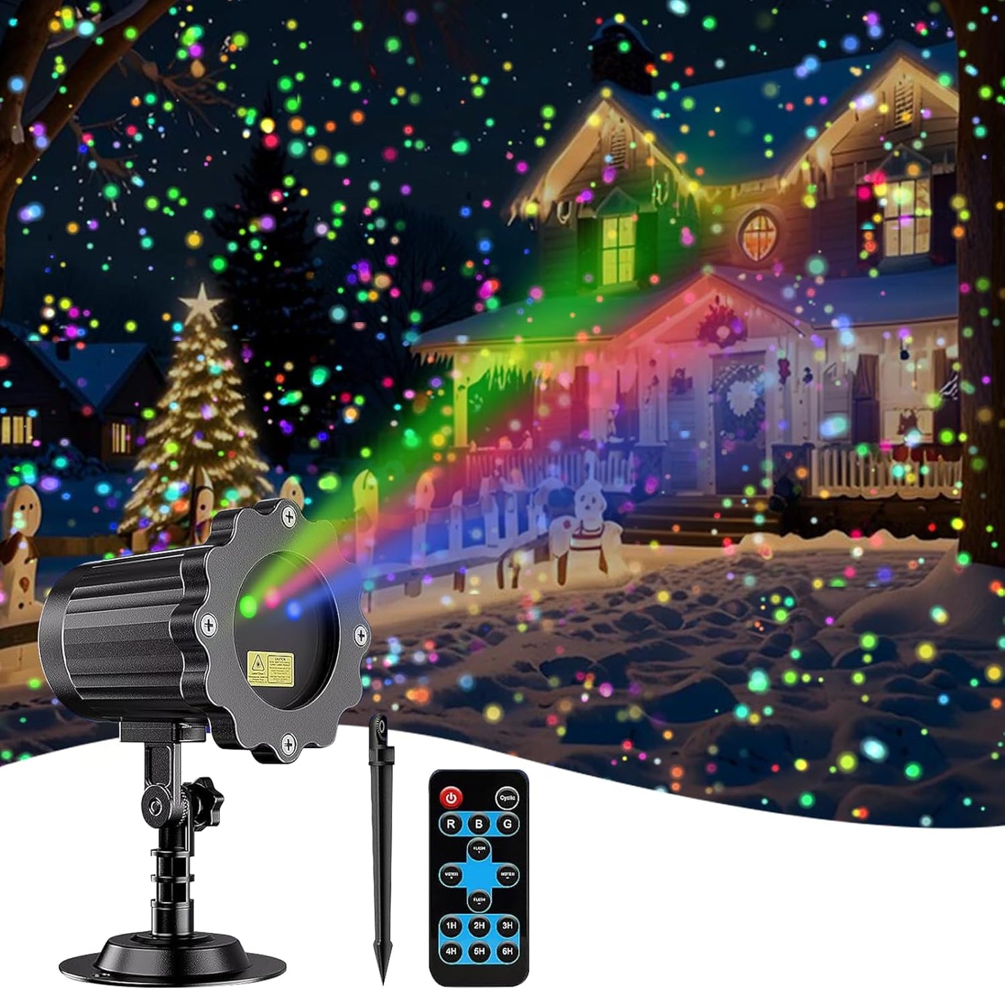 SUNYAO RGB Laser Christmas Light Show - Stunning Motion Effects