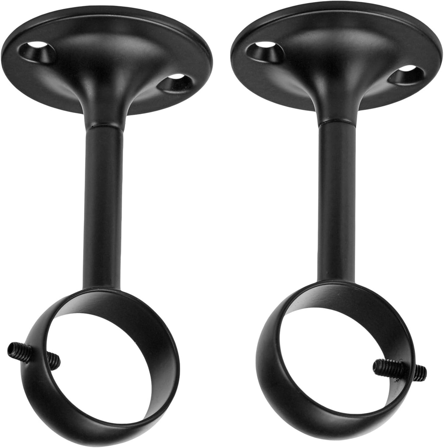 Securely Hang Curtains: Ceiling-Mount Bracket, Black, 4-pack