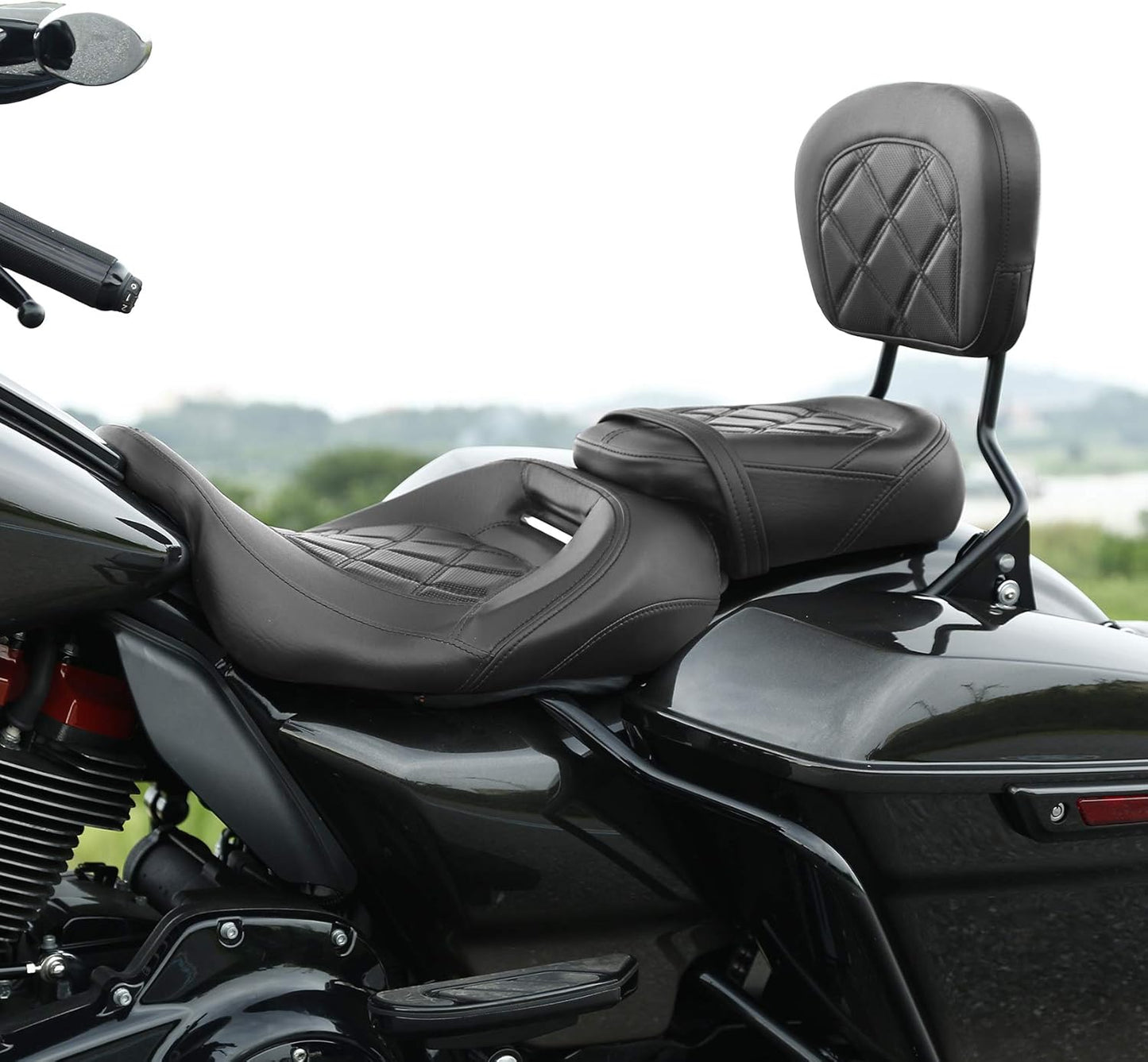 TCT-MOTORPARTS Low-Profile Driver Passenger Seat for Harley