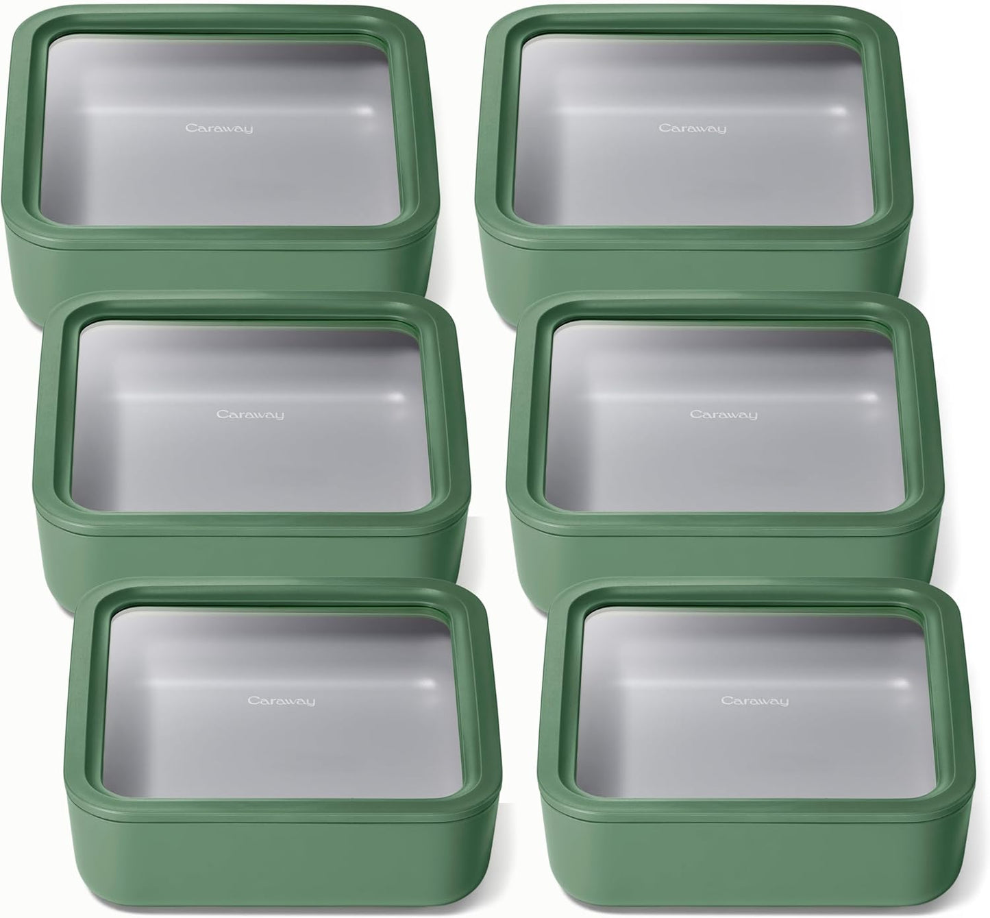 Caraway 6pc Glass Food Storage Set - Non Toxic & Microwave Safe