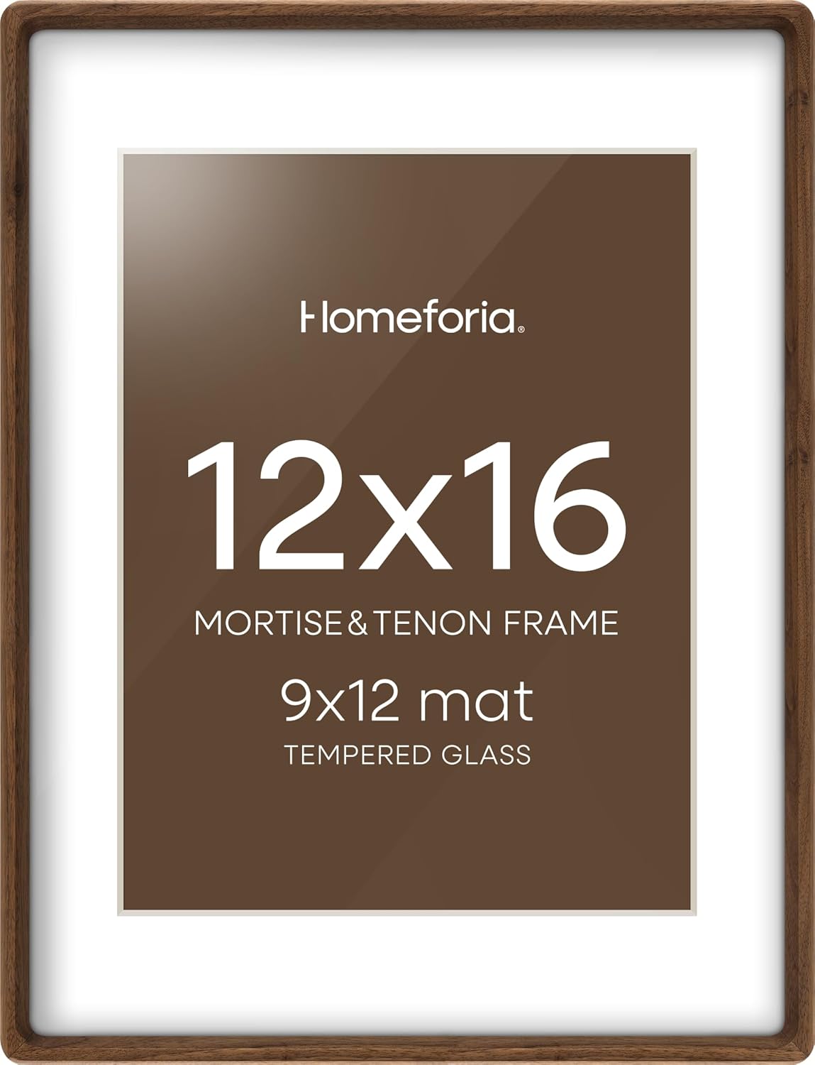 Homeforia Brown Picture Frame 12x16 for Elegant Wall Display