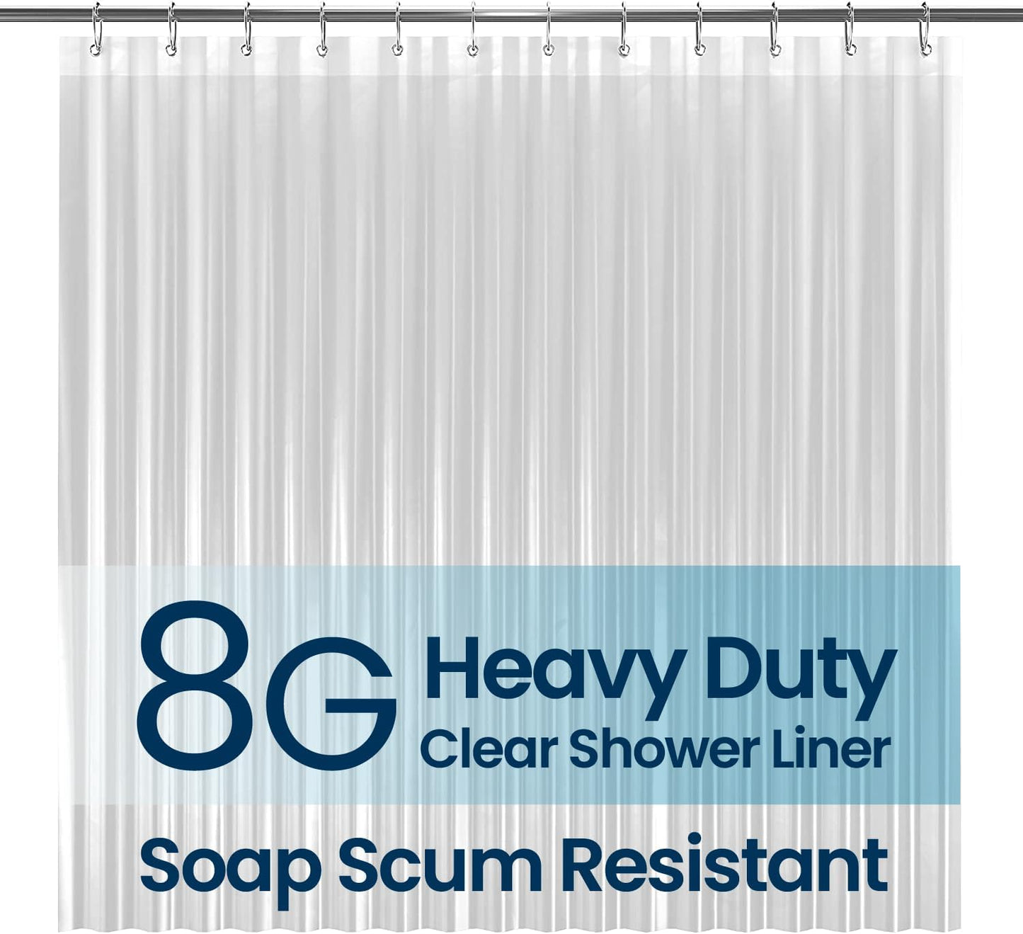 LiBa Premium PEVA Shower Curtain - Waterproof & Non-Toxic
