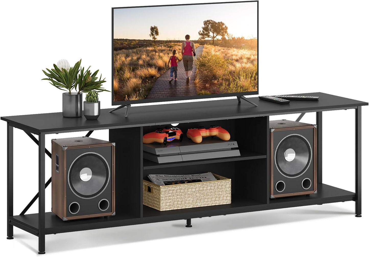 WLIVE 63-inch Large Industrial TV Stand for Up to 70 inch TVs