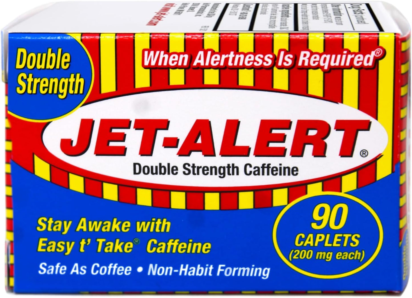 Jet Alert Double Strength Alertness Aid Caplets for Quick Focus