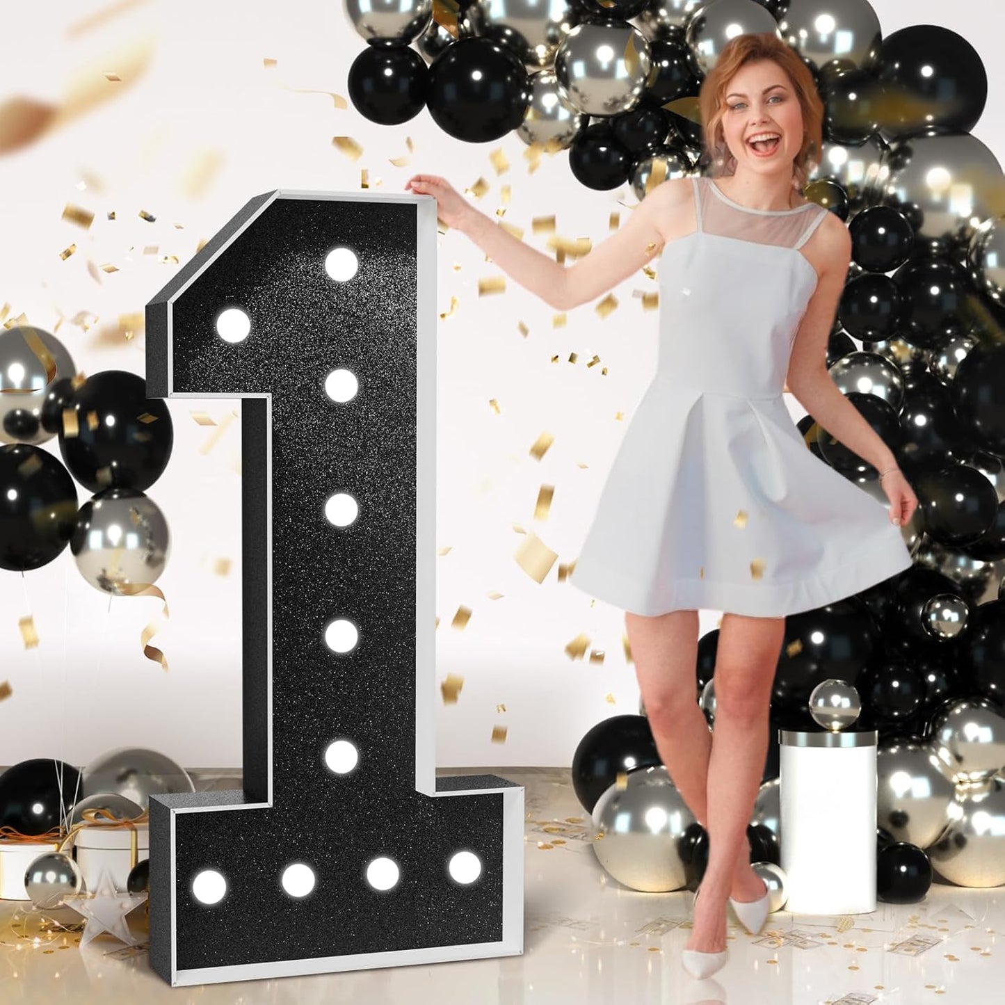 Large 4 Feet Tall Light Up Marquee Numbers for Birthday Decor