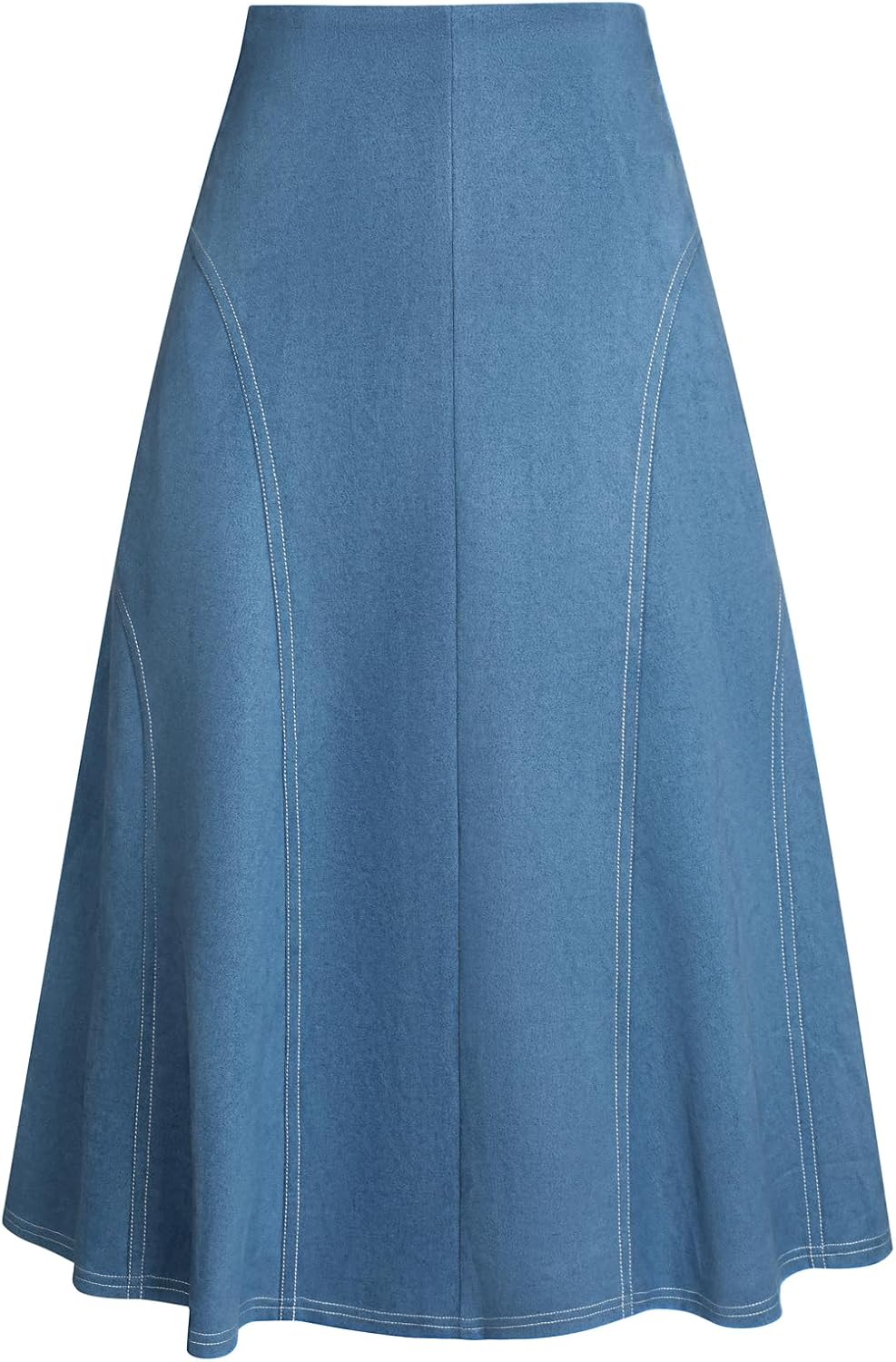 Kate Kasin Women's Suede Midi Skirt for Fall and Winter Style