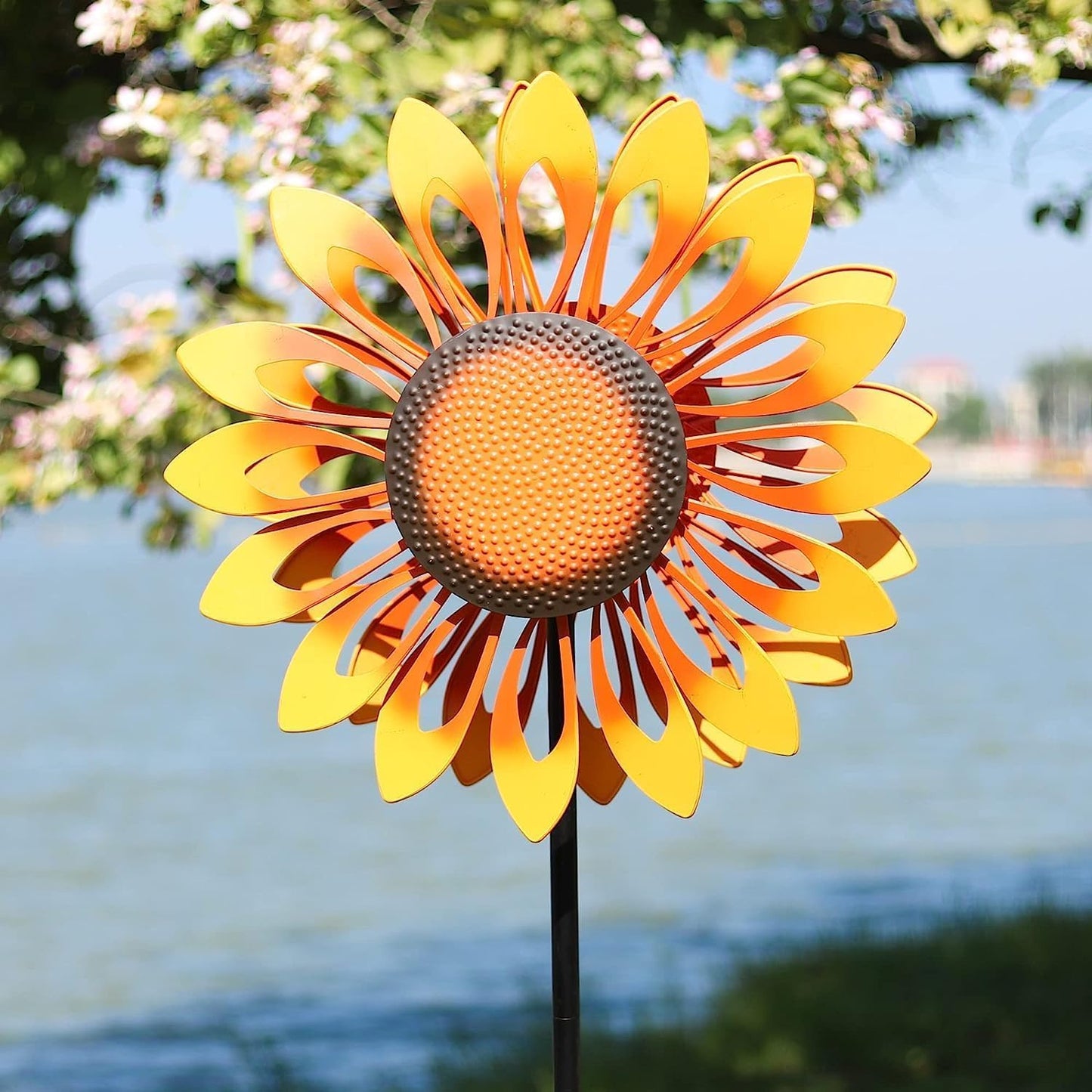 Large Wind Spinners for Yard and Garden - 84 Inch Metal Decor